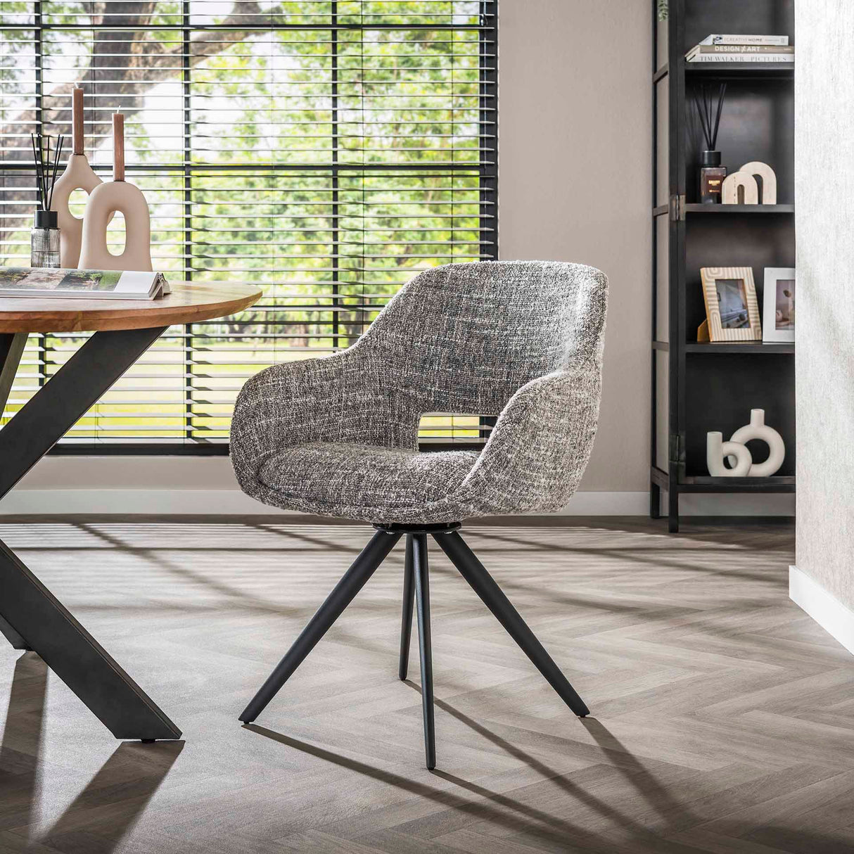 Chaise de salle à manger Springo pivotante Eagle Gris acier 