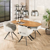 Chaise de salle à manger Springo Pivotante Eagle Crème 