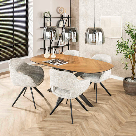 Chaise de salle à manger Springo Pivotante Eagle Crème 