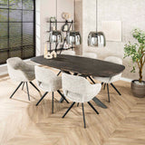 Chaise de salle à manger Springo Pivotante Eagle Crème 