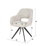 Chaise de salle à manger Springo Pivotante Eagle Crème 