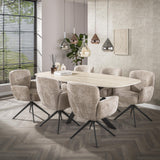 Eetkamerstoelen - Set van 2 eetkamerstoelen Savona draaibaar Hoven rich zand - Dimehouse