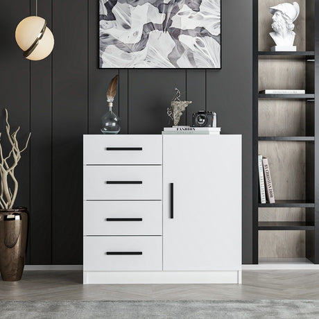 Ladekasten - Ladekast Kale Wit Melamine 90x85x47 cm - Dimehouse
