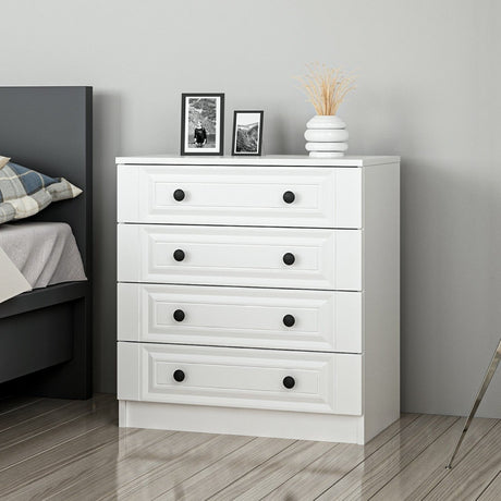 Ladekasten - Ladekast Kale Wit met Knoppen Melamine 72x77x42 cm - Dimehouse