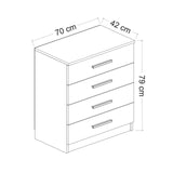 Ladekasten - Ladekast Kale Walnoot Melamine 70x42x79 cm - Dimehouse