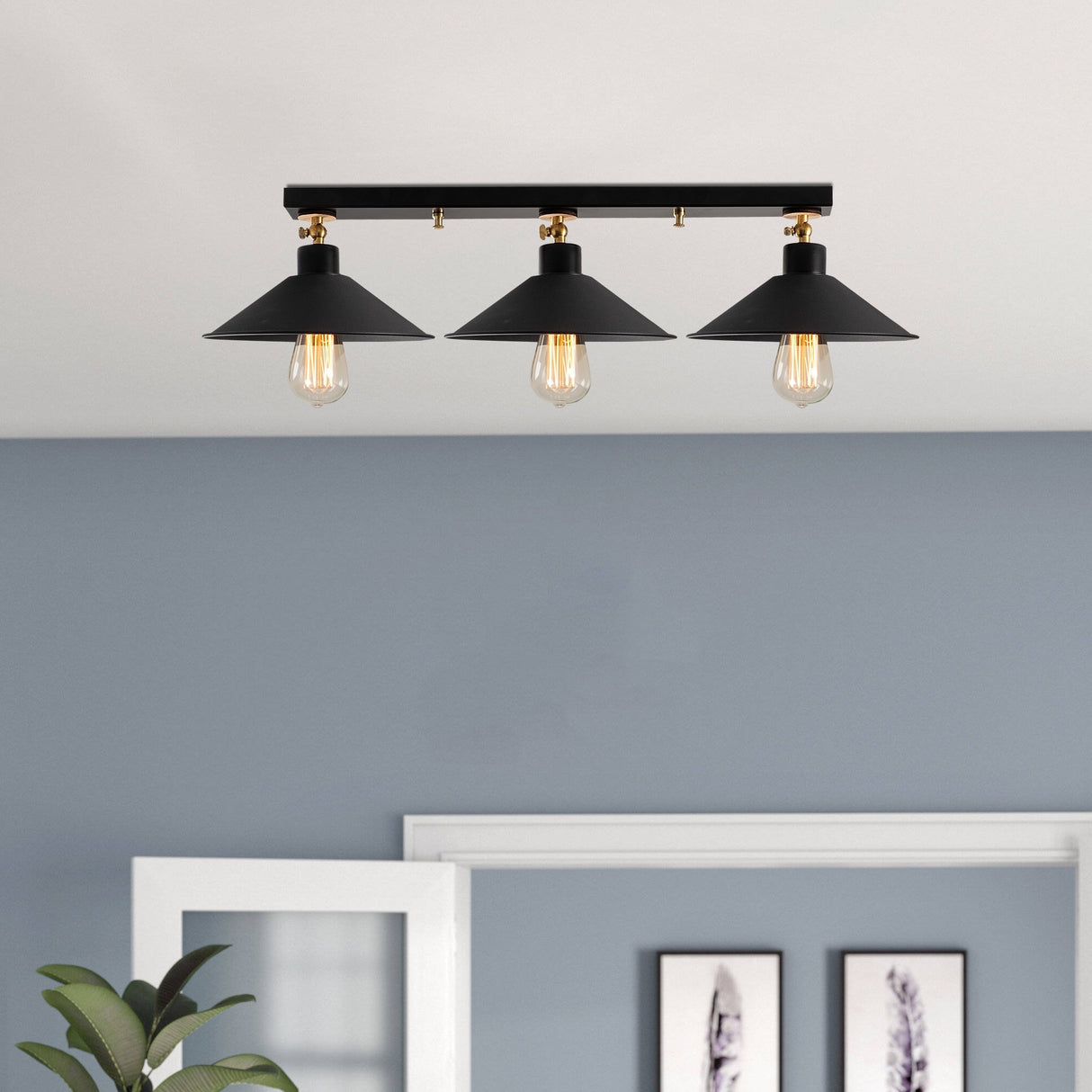 Hanglamp 3-lichts Zwart Metaal Allure