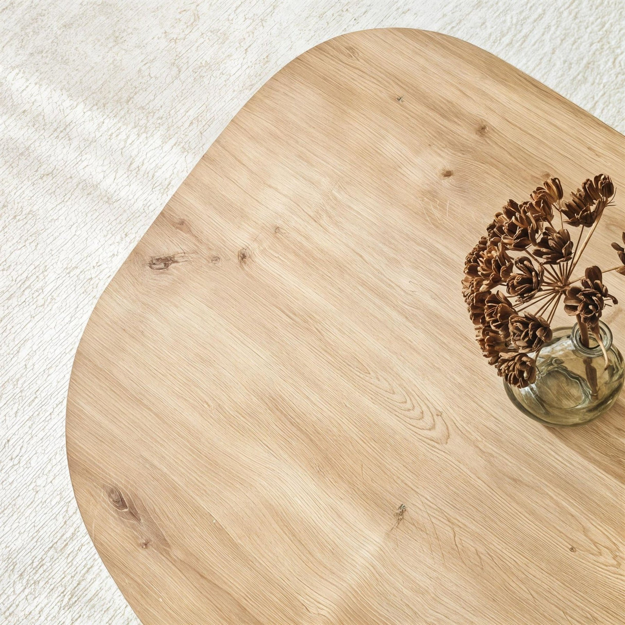 Table basse Rock en forme ovale en chêne saphir Composite de bois mélaminé