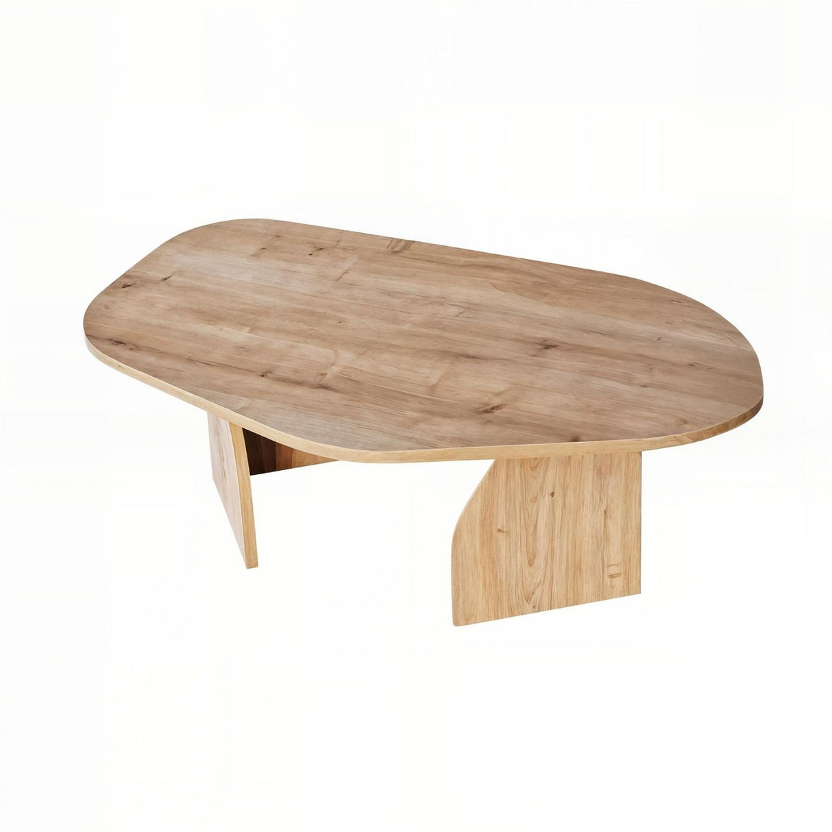 Table basse Rock en forme ovale en chêne saphir Composite de bois mélaminé