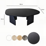 Table basse Rock ovale noire 100 x 60 cm bois composite enduit mélaminé
