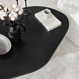 Table basse Rock ovale noire 100 x 60 cm bois composite enduit mélaminé