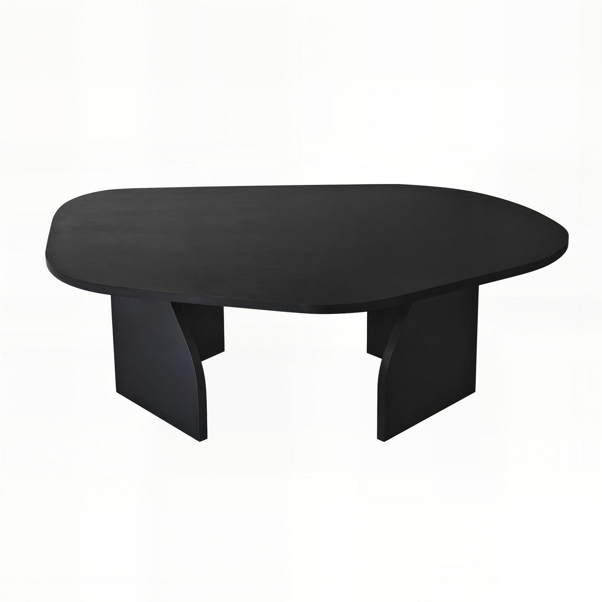 Table basse Rock ovale noire 100 x 60 cm bois composite enduit mélaminé