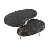 Niora Ensemble de tables basses en forme de niora, 2 pièces, céramique Fossil Noir 