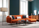 Canapé d'angle avec fonction couchage Droit Sevilla Orange