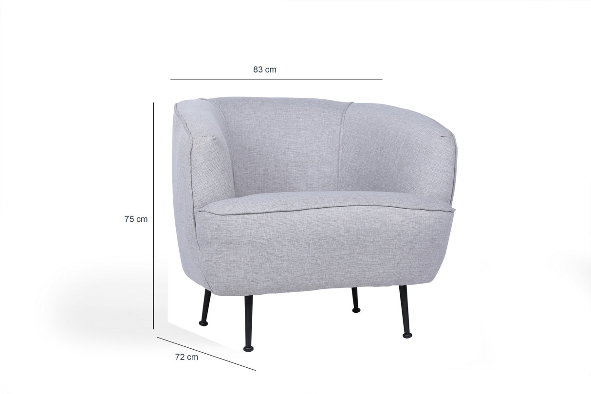 Fauteuil Piccoli Gris Clair