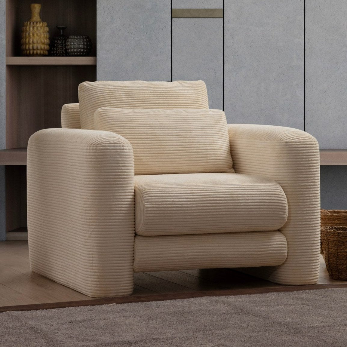 Fauteuil lis beige