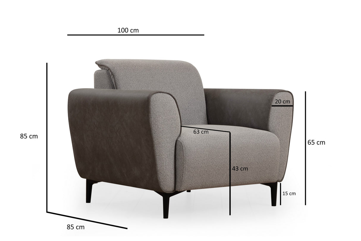 Fauteuil Aren Gris