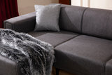 Canapé d'angle avec fonction couchage Gauche Horizon Gris Foncé