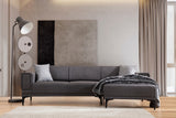 Canapé d'angle avec fonction couchage Droit Horizon Gris Foncé