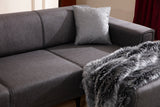 Canapé d'angle avec fonction couchage Droit Horizon Gris Foncé