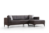 Canapé d'angle avec fonction couchage Droit Horizon Gris Foncé