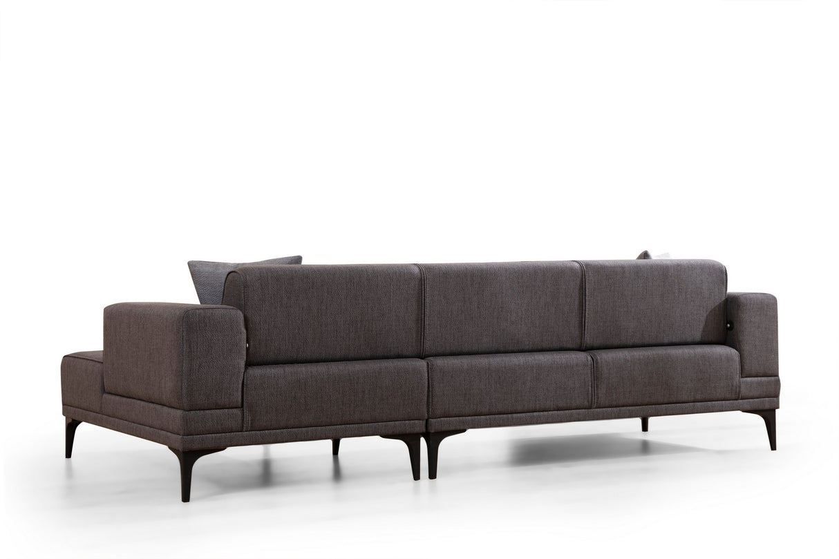 Canapé d'angle avec fonction couchage Droit Horizon Gris Foncé