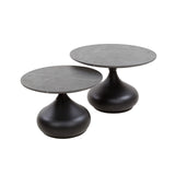 Ensemble de tables basses Drop Salontafel de 2 pièces en mélamine 3D Graphite Ø60-Ø50 