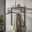 Porte-manteaux - Porte-manteau Kris 12 - Angle Noir - Avec tringle et étagère à chapeaux - Dimehouse