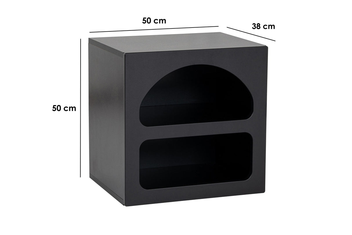 Table de chevet Liva Black Mélamine 50x50x38 cm