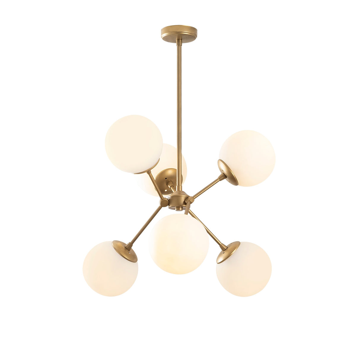 Hanglamp 6-lichts Goud Glas Sereno