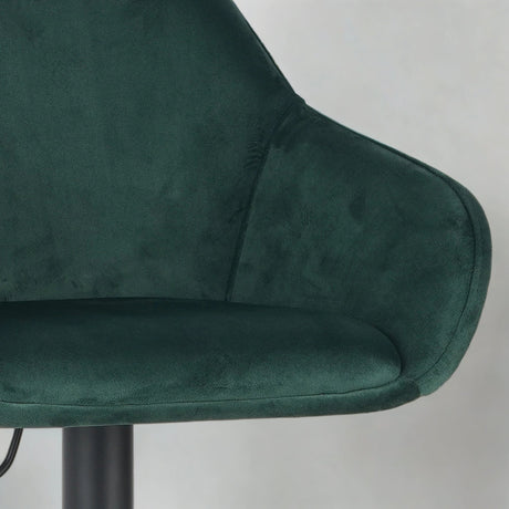 Tabouret de bar à venin Velvet vert - siège de bar rotatif réglable avec accoudoir