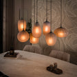 Lampes suspendues - Lampe suspendue 7 - verre dépoli marron clair Arda - Dimehouse