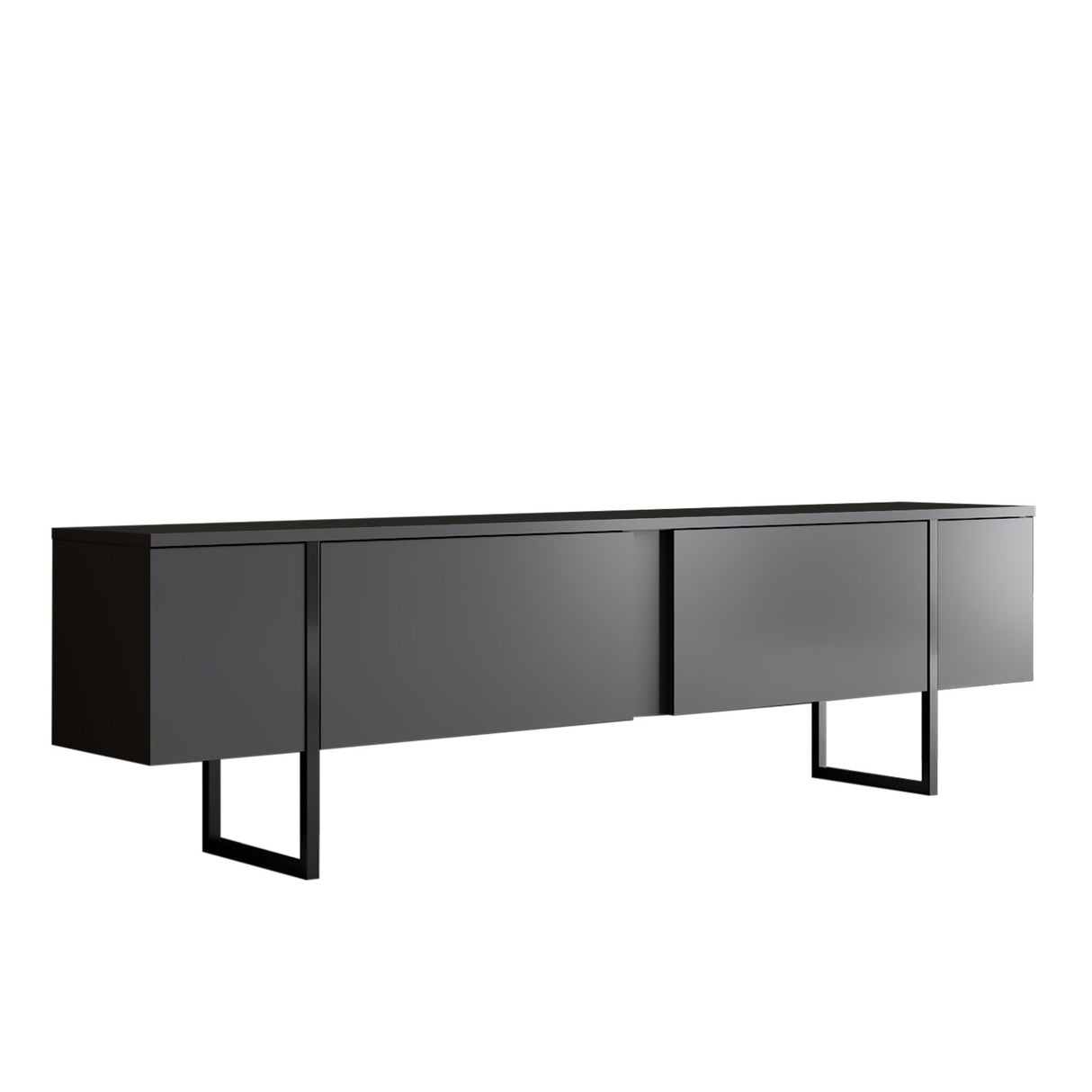 Meubles de télévision luxe anthracite noire mélamine 180x50x30 cm