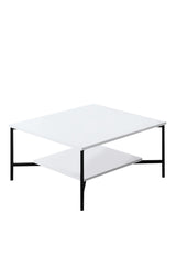 Ensemble de meubles Blanc-Noir - Ligne Chrome - Table basse + Meuble TV
