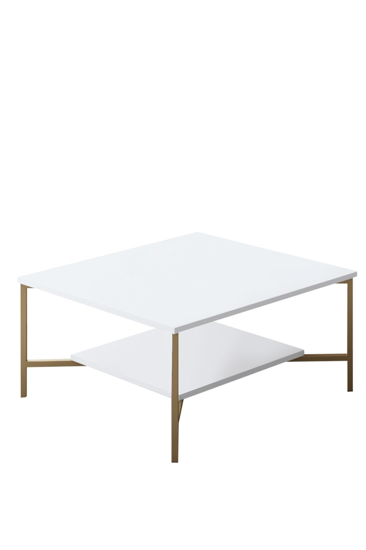 Meubelsets - Meubelset Wit - Goud - Gold Line - Salontafel + TV Meubel - Dimehouse
