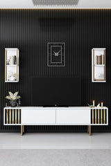 Meubelsets - Meubelset Wit - Goud - Gold Line - Salontafel + TV Meubel - Dimehouse