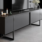 Ensemble de meubles Anthracite Luxe - Table basse + meuble TV - Structure noire