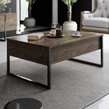Ensemble de meubles de luxe en noyer - Table basse + meuble TV - Cadre noir