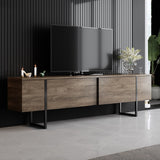 Ensemble de meubles de luxe en noyer - Table basse + meuble TV - Cadre noir