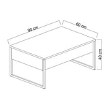 Ensemble de meubles Blanc Luxe - Table basse + Meuble TV - Cadre doré