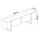Ensemble de meubles Blanc Luxe - Table basse + Meuble TV - Cadre doré