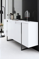 Commode moderne blanche de luxe 160 x 80 x 35 cm - Cadre noir