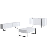 Commode moderne blanche de luxe 160 x 80 x 35 cm - Cadre noir