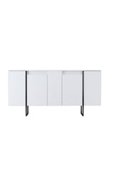 Commode moderne blanche de luxe 160 x 80 x 35 cm - Cadre noir