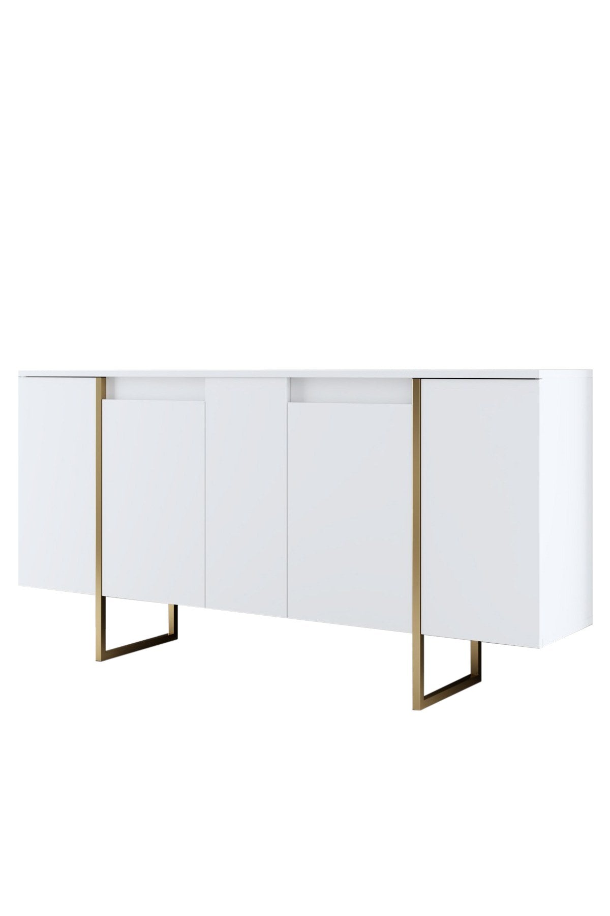 Commode moderne blanche de luxe 160 x 80 x 35 cm - Cadre doré