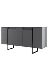 Ensemble de meubles Anthracite Luxe - Table basse + Meuble TV + Buffet - Cadre noir