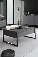 Ensemble de meubles Anthracite Luxe - Table basse + Meuble TV + Buffet - Cadre noir