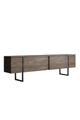 Ensemble de meubles de luxe en noyer - Table basse, meuble TV et buffet - Cadre noir