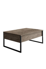 Ensemble de meubles de luxe en noyer - Table basse, meuble TV et buffet - Cadre noir
