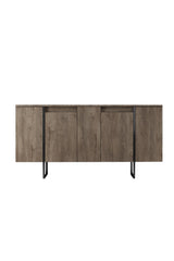 Ensemble de meubles de luxe en noyer - Table basse, meuble TV et buffet - Cadre noir