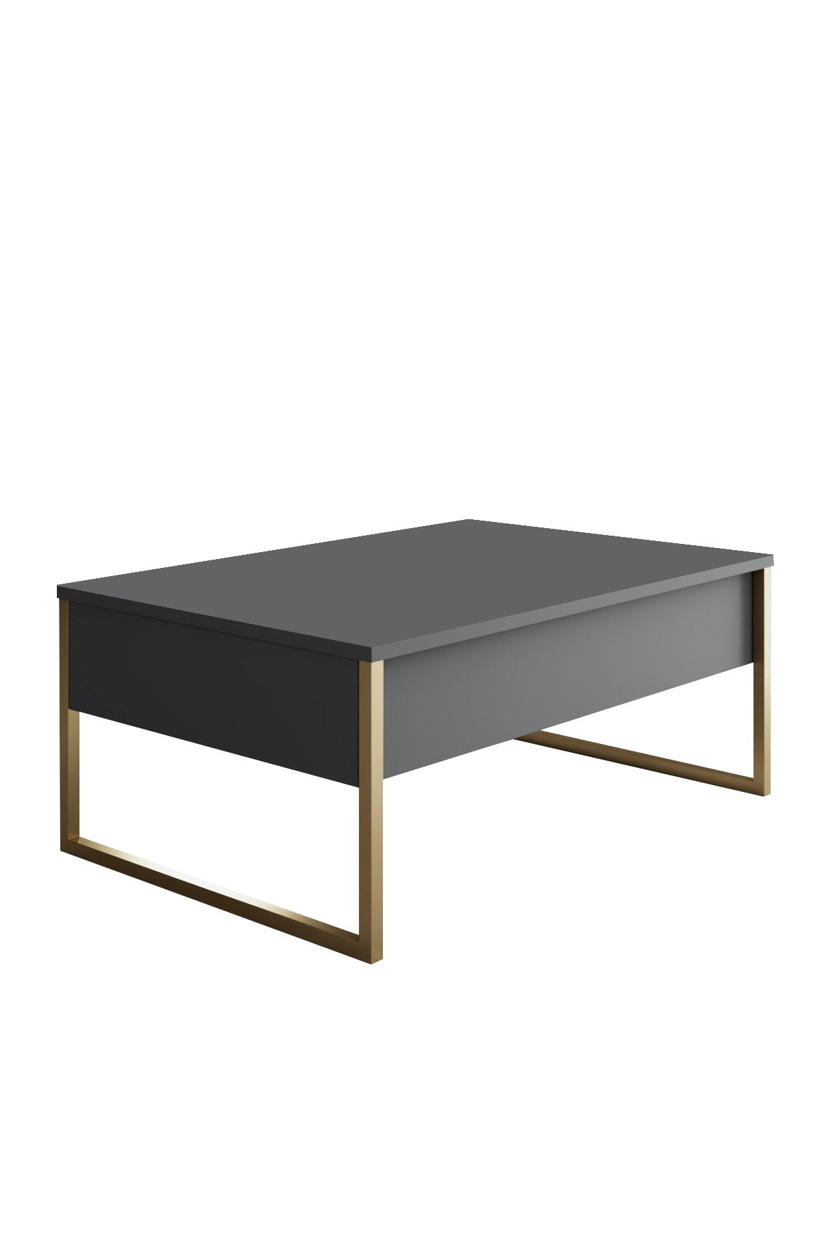 Meubelsets - Meubelset Antraciet Luxe - Salontafel + TV Meubel + Dressoir - Gouden Frame - Dimehouse